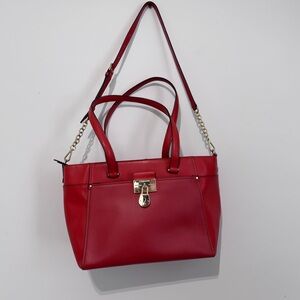 Calvin Klein Camille Snap Tote Shoulder Bag‎ Red Orange